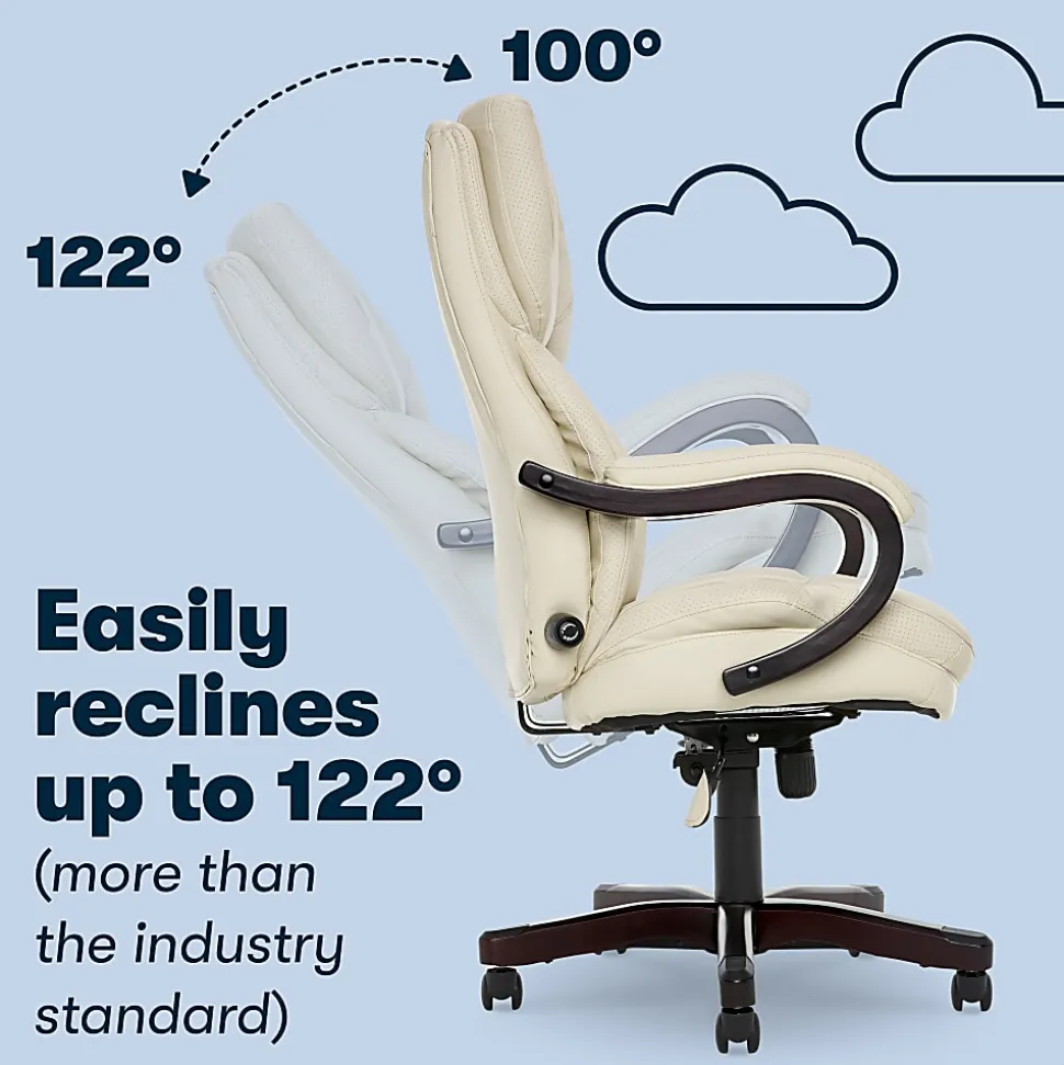 Serta® Conway Big & Tall Bonded Leather High-Back Office Chair, Inspired Ivory/Espresso
