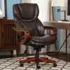 Serta® Conway Big & Tall Bonded Leather High-Back Office Chair, Biscuit/Espresso