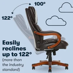 Serta® Conway Big & Tall Bonded Leather High-Back Office Chair, Biscuit/Espresso