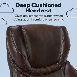 Serta® Conway Big & Tall Bonded Leather High-Back Office Chair, Biscuit/Espresso