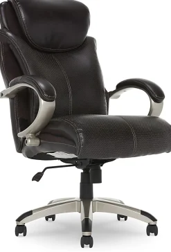 Serta Dayton Big and Tall Executive Office Chair with AIR Technology, Roasted Chestnut/Silver