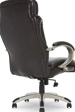 Serta Dayton Big and Tall Executive Office Chair with AIR Technology, Roasted Chestnut/Silver