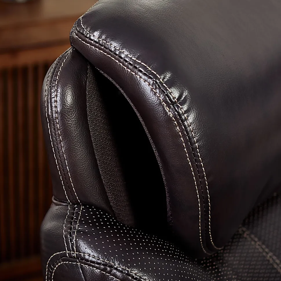 Serta Dayton Big and Tall Executive Office Chair with AIR Technology, Roasted Chestnut/Silver