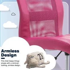 Serta® Essentials Mid-Back Computer Chair, Teamwork Pink/Chrome