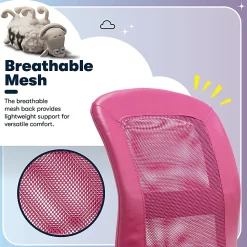 Serta® Essentials Mid-Back Computer Chair, Teamwork Pink/Chrome