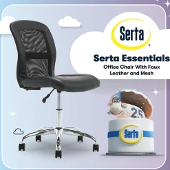 Serta® Essentials Mid-Back Computer Chair, Ingenuity Black/Chrome