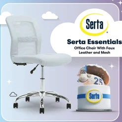 Serta® Essentials Mid-Back Computer Chair, Blue Sky/Chrome