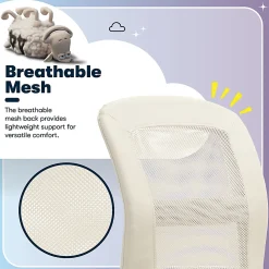 Serta® Essentials Mid-Back Computer Chair, Inspiration Cream/Chrome