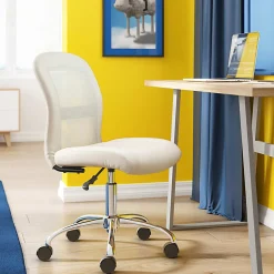 Serta® Essentials Mid-Back Computer Chair, Inspiration Cream/Chrome