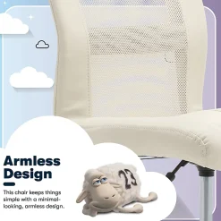 Serta® Essentials Mid-Back Computer Chair, Inspiration Cream/Chrome