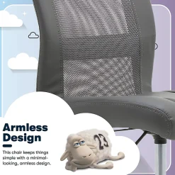 Serta® Essentials Mid-Back Computer Chair, Productivity Gray/Chrome
