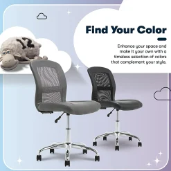 Serta® Essentials Mid-Back Computer Chair, Productivity Gray/Chrome