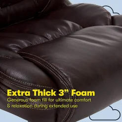 Serta® Executive Office Ergonomic Bonded Leather High-Back Chair, Biscuit Brown/Silver