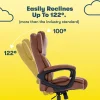 Serta Garret Ergonomic Bonded Leather High-Back Executive Chair, Cognac/Black