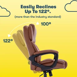 Serta Garret Ergonomic Bonded Leather High-Back Executive Chair, Cognac/Black