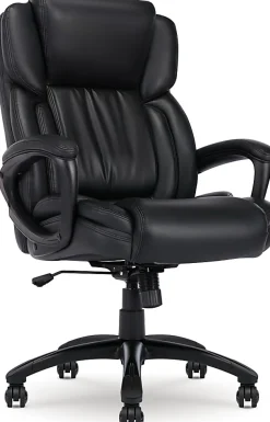 Serta Garret Ergonomic Bonded Leather High-Back Executive Chair, Space Black