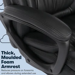 Serta Garret Ergonomic Bonded Leather High-Back Executive Chair, Space Black