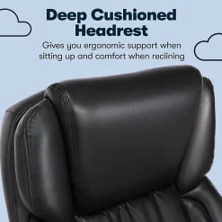 Serta Garret Ergonomic Bonded Leather High-Back Executive Chair, Space Black