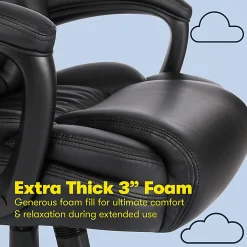 Serta Garret Ergonomic Bonded Leather High-Back Executive Chair, Space Black