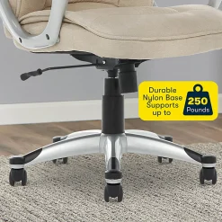 Serta Hannah Ergonomic Fabric Mid-Back Office Chair, Tan/Silver