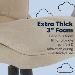 Serta Hannah Ergonomic Fabric Mid-Back Office Chair, Tan/Silver