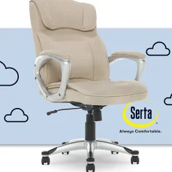 Serta Hannah Ergonomic Fabric Mid-Back Office Chair, Tan/Silver