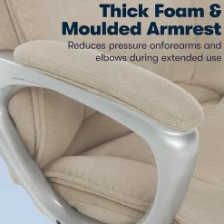 Serta Hannah Ergonomic Fabric Mid-Back Office Chair, Tan/Silver