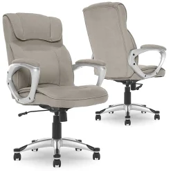 Serta Hannah Ergonomic Fabric Mid-Back Office Chair, Glacial Gray/Silver