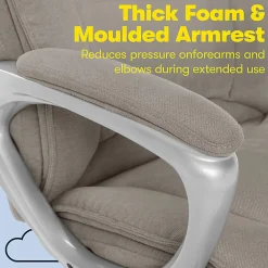 Serta Hannah Ergonomic Fabric Mid-Back Office Chair, Glacial Gray/Silver