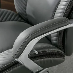 Serta® iComfort i6000 Big & Tall Ergonomic Bonded Leather High-Back Executive Office Chair, Gray/Silver