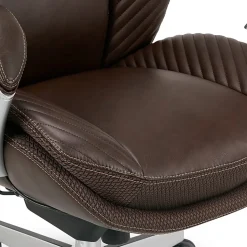 Serta® iComfort i6000 Big & Tall Ergonomic Bonded Leather High-Back Executive Office Chair, Brown/Silver