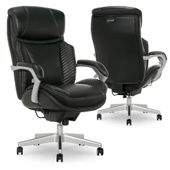 Serta® iComfort i6000 Big & Tall Ergonomic Bonded Leather High-Back Executive Office Chair, Black/Silver