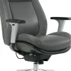 Serta® iComfort i6000 Ergonomic Bonded Leather High-Back Manager Office Chair, Gray/Silver