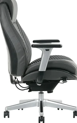 Serta® iComfort i6000 Ergonomic Bonded Leather High-Back Manager Office Chair, Gray/Silver