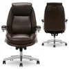Serta® iComfort i6000 Ergonomic Bonded Leather High-Back Executive Chair, Brown/Silver