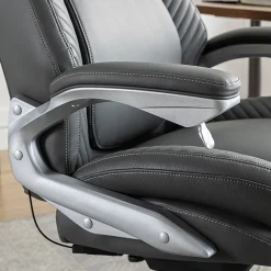 Serta® iComfort i6000 Ergonomic Bonded Leather High-Back Executive Chair, Gray/Silver