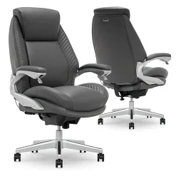 Serta® iComfort i6000 Ergonomic Bonded Leather High-Back Executive Chair, Gray/Silver