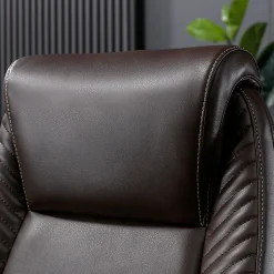 Serta® iComfort i6000 Ergonomic Bonded Leather High-Back Manager Chair, Brown/Silver