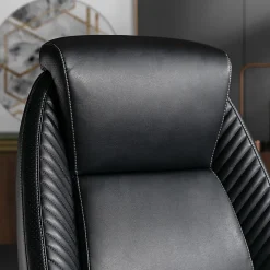 Serta® iComfort i6000 Ergonomic Bonded Leather High-Back Executive Office Chair, Black/Silver