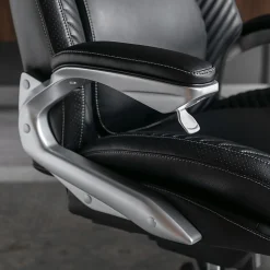 Serta® iComfort i6000 Ergonomic Bonded Leather High-Back Executive Office Chair, Black/Silver