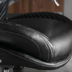 Serta® iComfort i6000 Ergonomic Bonded Leather High-Back Executive Office Chair, Black/Silver