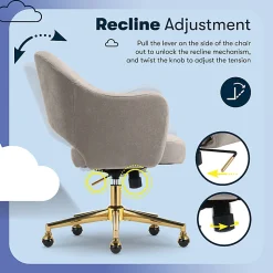 Serta® Mia Ergonomic Fabric Mid-Back Home Office Chair, Beige