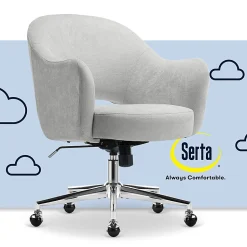 Serta® Mia Ergonomic Fabric Mid-Back Home Office Chair, Light Gray