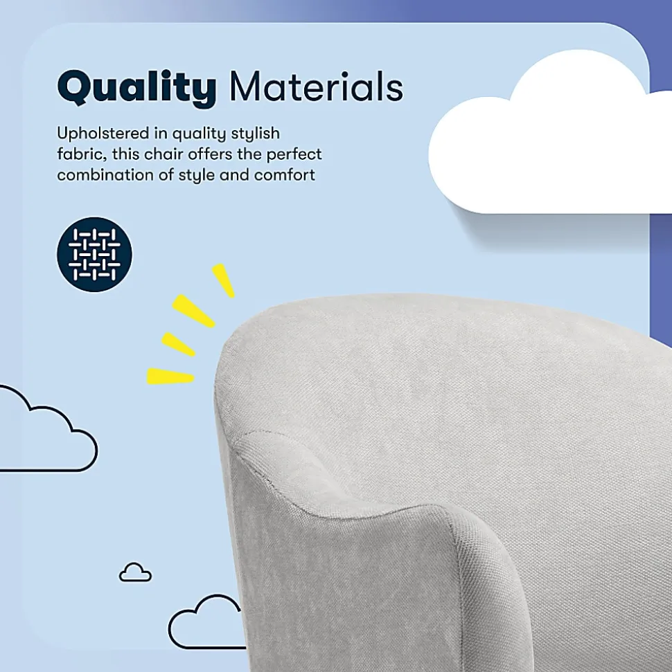 Serta® Mia Ergonomic Fabric Mid-Back Home Office Chair, Light Gray