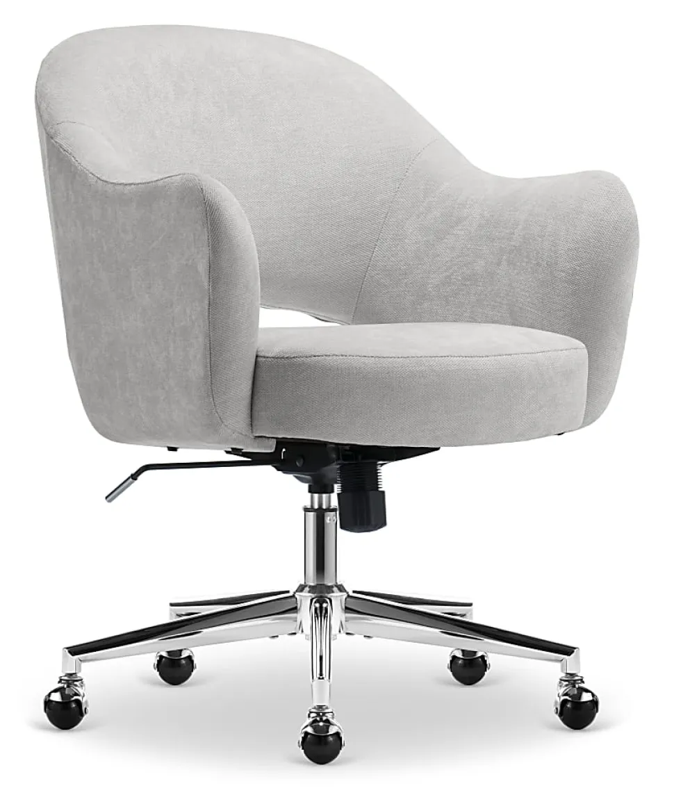 Serta® Mia Ergonomic Fabric Mid-Back Home Office Chair, Light Gray