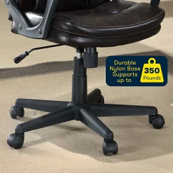 Serta® Puresoft™ Bonded Leather Manager Office Chair, Roasted Chestnut Brown