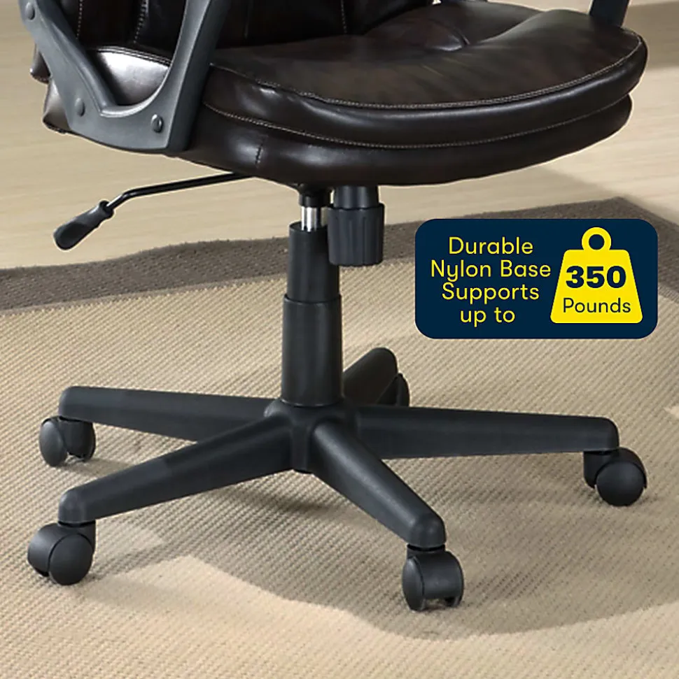 Serta® Puresoft™ Bonded Leather Manager Office Chair, Roasted Chestnut Brown