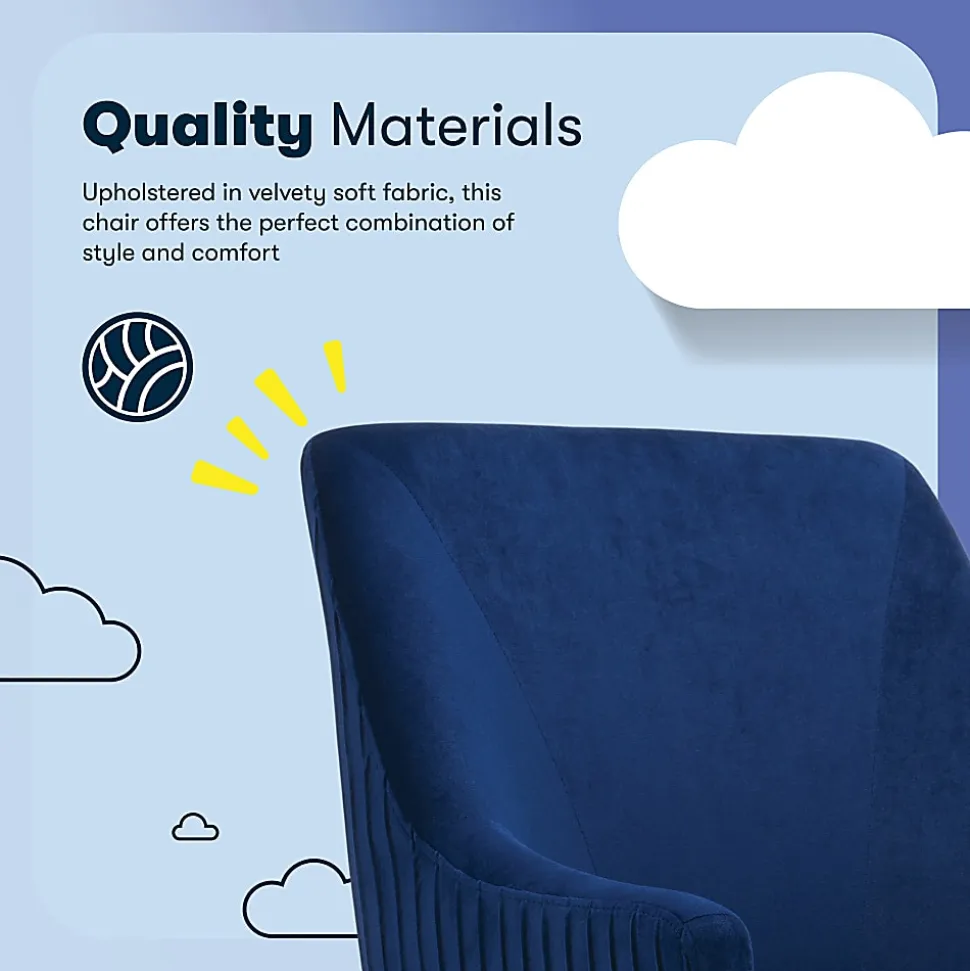 Serta® Scarlett Ergonomic Fabric Mid-Back Home Office Chair, Midnight Blue