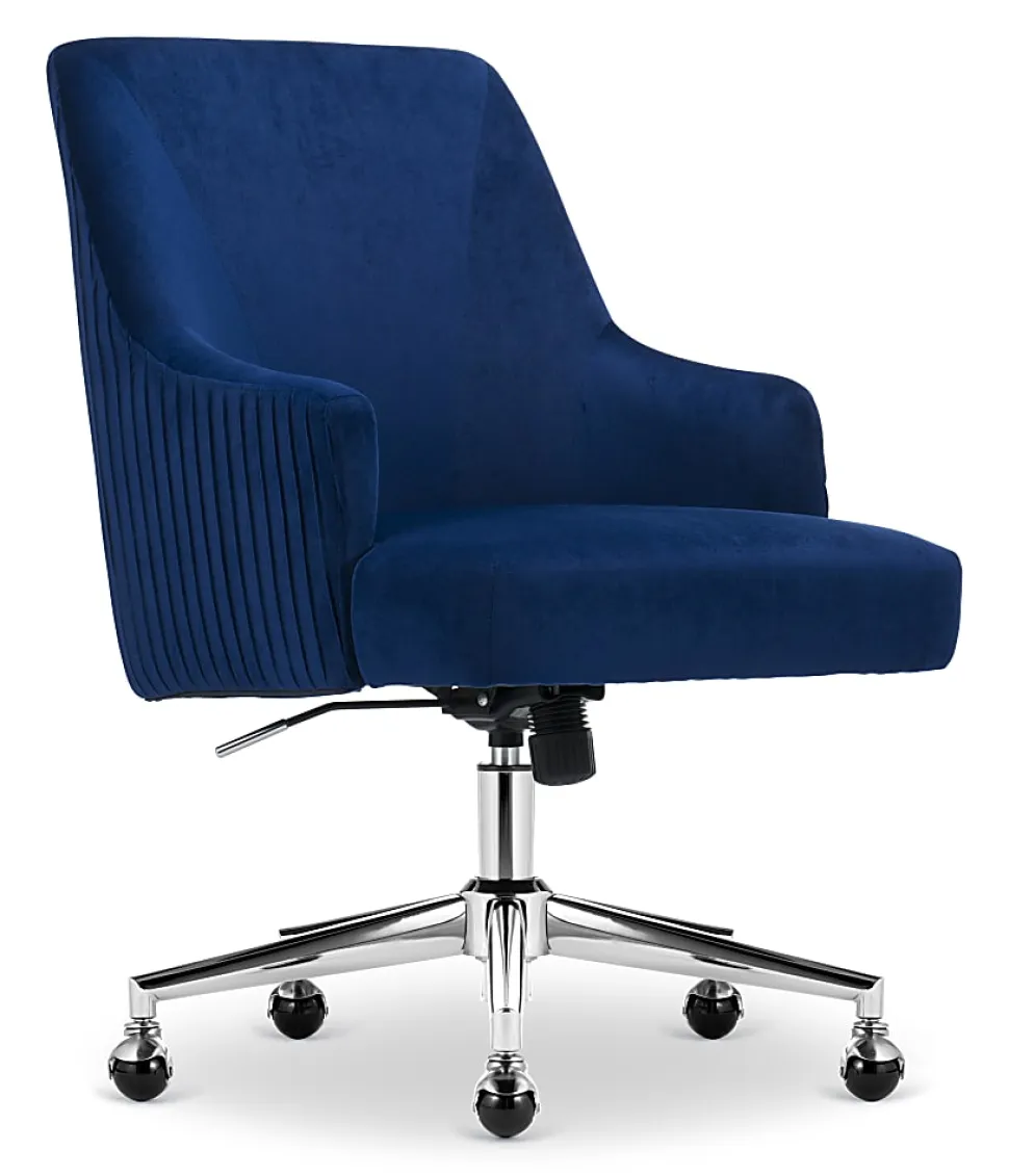 Serta® Scarlett Ergonomic Fabric Mid-Back Home Office Chair, Midnight Blue