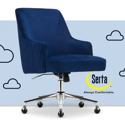 Serta® Scarlett Ergonomic Fabric Mid-Back Home Office Chair, Midnight Blue